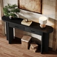 thumbnail image 2 of Tribesigns 63-Inch Console Table with 2 Drawers, Oval Curved Entryway Table with Storage for Living Room, Hallway (Black), 2 of 8