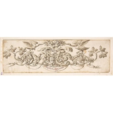 Attributed To Or After Stefano Della Bella Design for A Vignette Accompanying A Publication On The Greek Alphabet Poster Print
