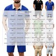 thumbnail image 3 of hotojiny Mens Summer Track Suits 2 Piece Shorts Sets Stylish Colorblock Short Sleeve Golf Shirt Bermuda Shorts Sweatsuit Outfits(White,X-Large), 3 of 5