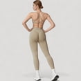 thumbnail image 7 of Women's Seamless High Waist Compression Leggings with Sculpting Back Detail and Stretch Knit Fabric - Medium, Ivory, 7 of 7