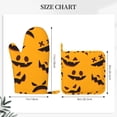 thumbnail image 2 of DouZhe Oven Mitts and Pot Holders Sets, Happy Halloween Pumpkin Face Prints Non-Slip Heat Resistant Kitchen Oven Silicone Glove, 2 of 7