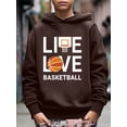 thumbnail image 3 of Casual Pullover For 5-14Y Kid Boys LOVE LIVE BASKETBALL Print Cute&Cozy Spring Autumn Outdoor Hoodie, 3 of 8