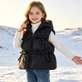 thumbnail image 6 of YUANxueke Girls Puffer Vest Bowknot Trim Lightweight Sleeveless Hooded Jackets Fashion Cute Vests Quilted Coat,Black,2 Years, 6 of 8