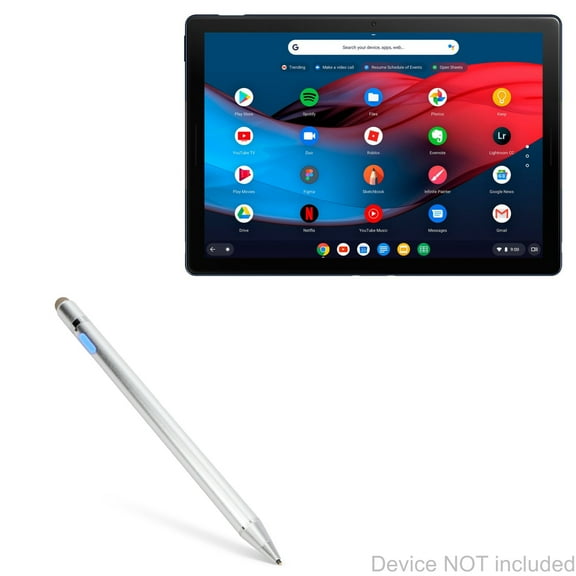 Google Pixel Slate Stylus Pen, BoxWave [AccuPoint Active Stylus] Electronic Stylus with Ultra Fine Tip for Google Pixel Slate - Metallic Silver