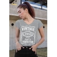 thumbnail image 2 of 40th Birthday VINTAGE 1983 Women's V-neck, S, Heather Grey, 2 of 3