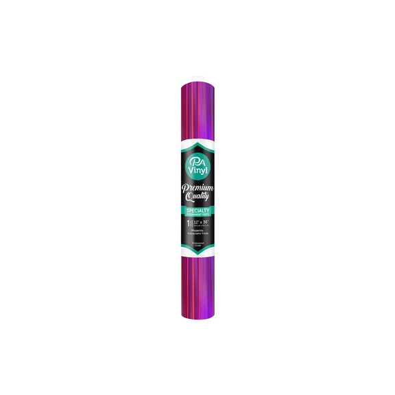 PA Vinyl 12"x 36" Roll Permanent Adhesive Holographic Magenta