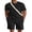 Black, variant on Mens Summer Waffle Track Suits 2 Piece Shorts Sets Short Sleeve Shirt and Shorts Casual Outfits