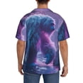 thumbnail image 3 of Balery Mystical White gorilla Jungle Camisa Casual de Manga Corta con Botones para Hombre, Texturizada, Estilo Cubano, para Playa, Verano-X-Large, 3 of 5