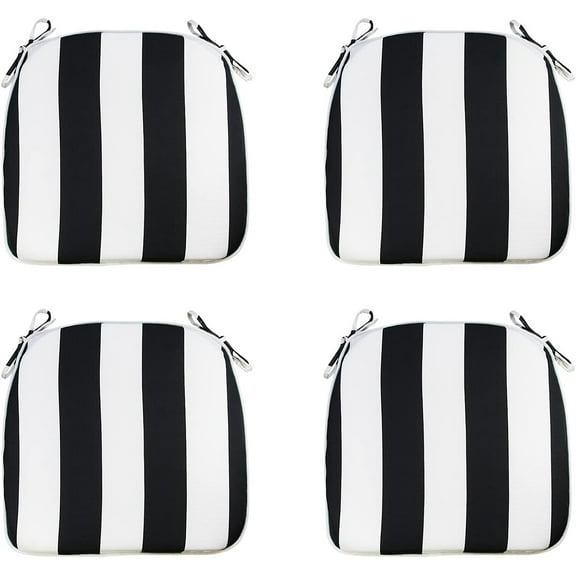 Outdoor Chair Cushions Set of 4 Patio Seat Cushions with Ties 16x17 Inch Red Maze U-Shape Chair Pads for Outdoor Patio Garden Home Office Furniture