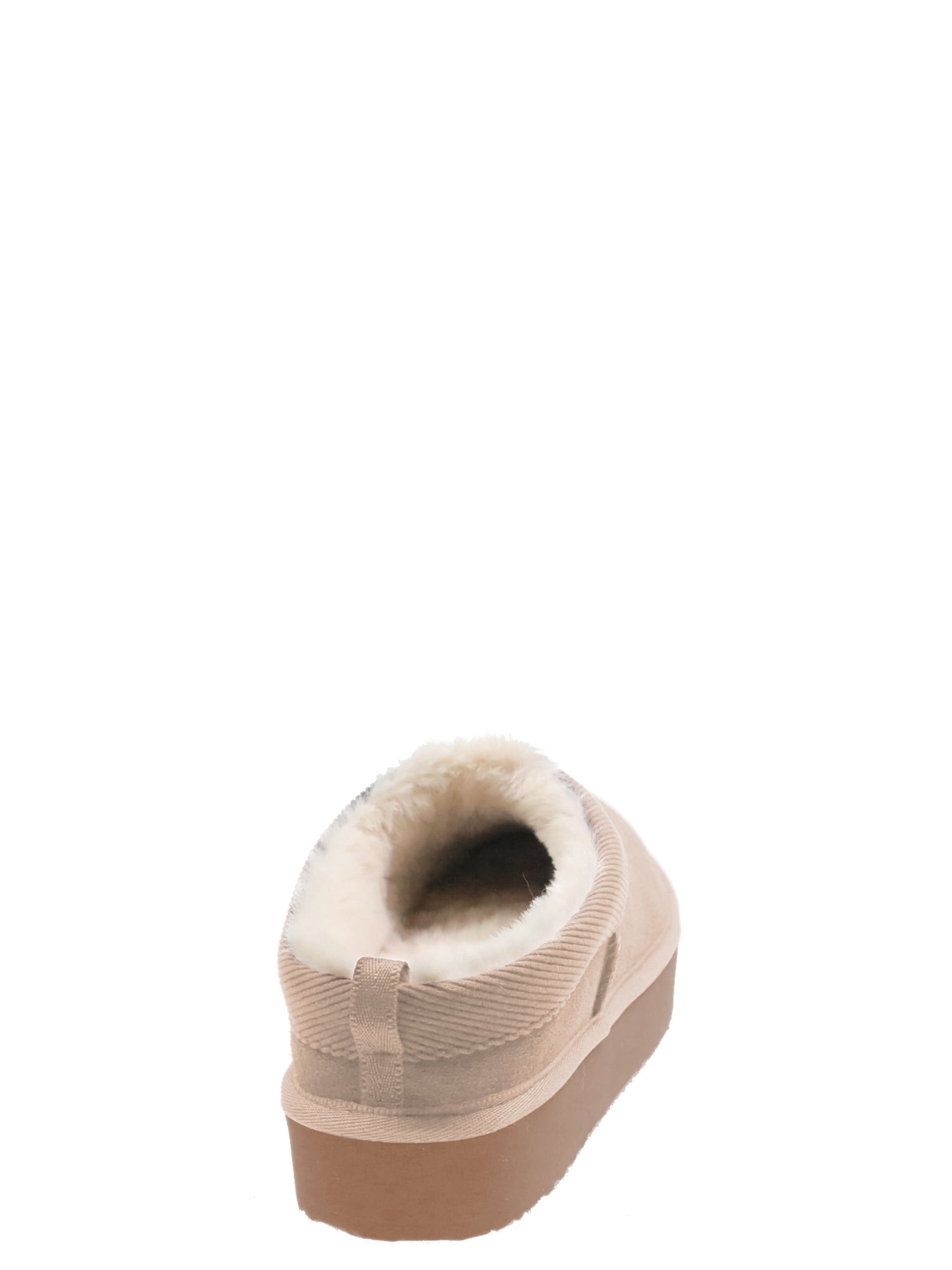 Joyspun Women's Ultra Short Faux Suede Platform Clog Slippers