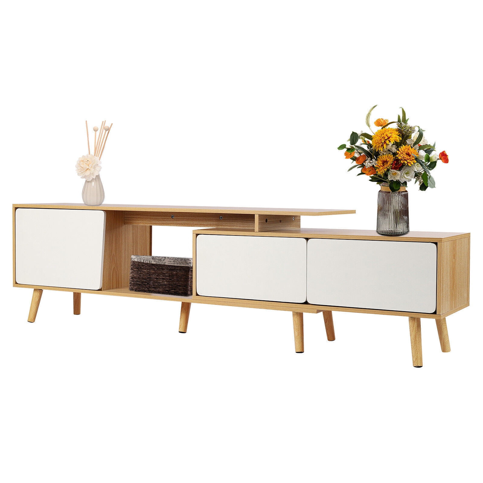 Home TV Stand MDF Living Room TV Cabinet Entertainment Center Console Shelf