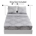 thumbnail image 3 of American Home Collection Geometric Bed Sheets, Brushed Microfiber Grey Pattern King Sheet Set, 3 of 6