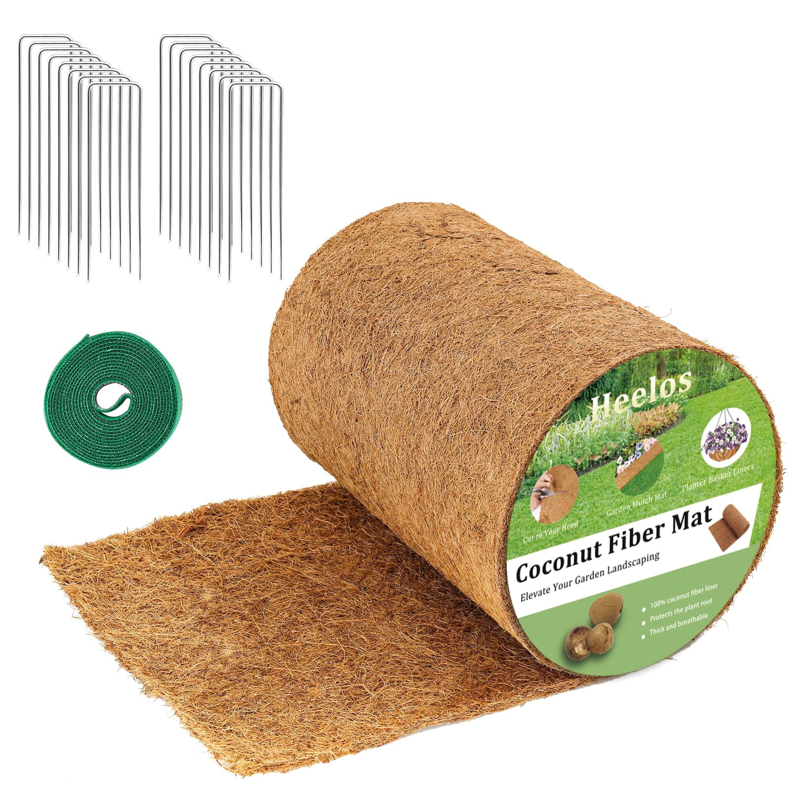 ZRSWV Rouleau de revêtement en coco pour panier mural à suspendre, pour pot de fleurs de jardin, tapis de sol antidérapant, tapis de sol pour animaux domestiques, reptiles, 50 x 100 cm