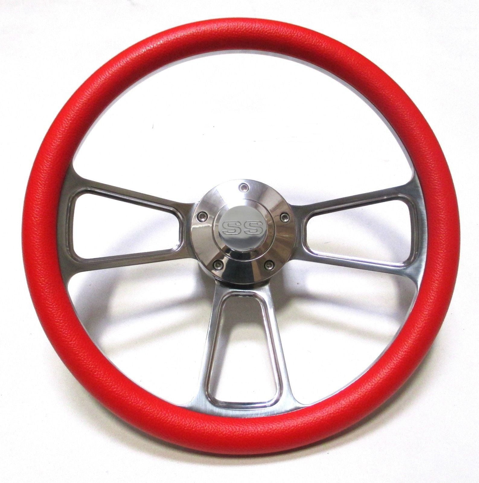 El Camino Chevy Super Sport SS Red Steering Wheel 14" Billet Muscle Style Wheel "