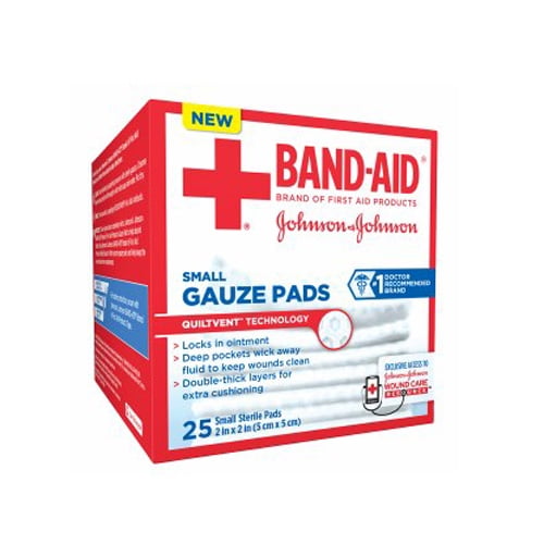 Band Aid First Aid Gauze Pads, Small, 2 Inch X 2 Inch 10 Ea, 2 Pack