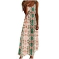 thumbnail image 2 of Ovzne Robes Grande Taille pour Femmes Rondes Robe de Plage Robes d'Été pour Femmes Imprimé Sans Manches Col Rond Robe Décontractée Longues Robes Robe de Printemps Imprimée Liquidation, 2 of 5