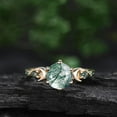 thumbnail image 3 of DVEATR 10K 14K 18K Rose Gold 2CT Round Natural Moss Agate Engagement Ring Set for Women 925 Sterling Silver 8mm Genuine Green Moss Agate Leaf Art Deco Bridal Wedding Ring Set (Size 4-15), 3 of 10