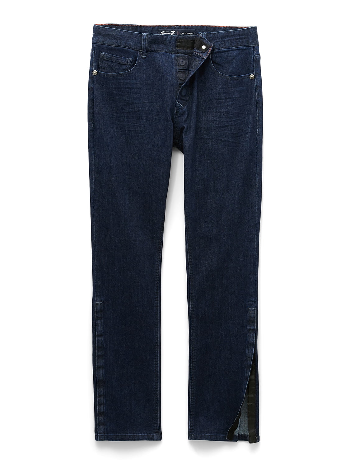 Seven 7 Mens Power Stretch Straight Leg Jeans, Blue, 36W x 32L
