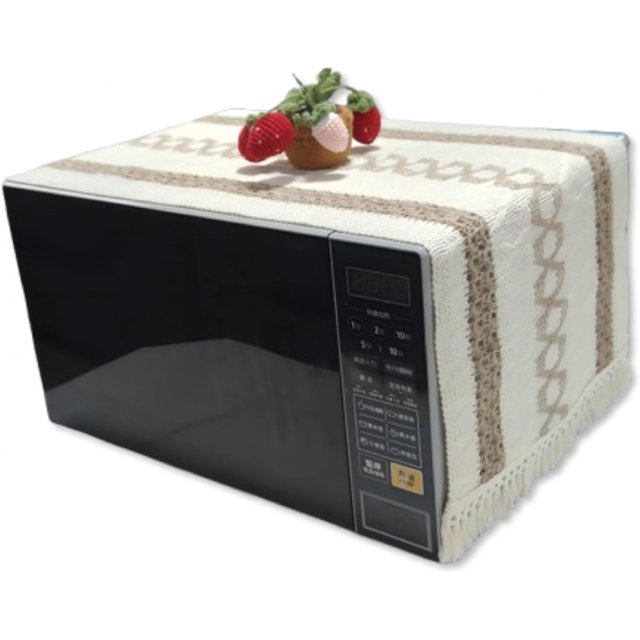 YASSINHE Microwave Oven Dust Cover Cotton Linen Fabric Cloth Protector Decorative Kitchen Appliance Cover-Stripe 3