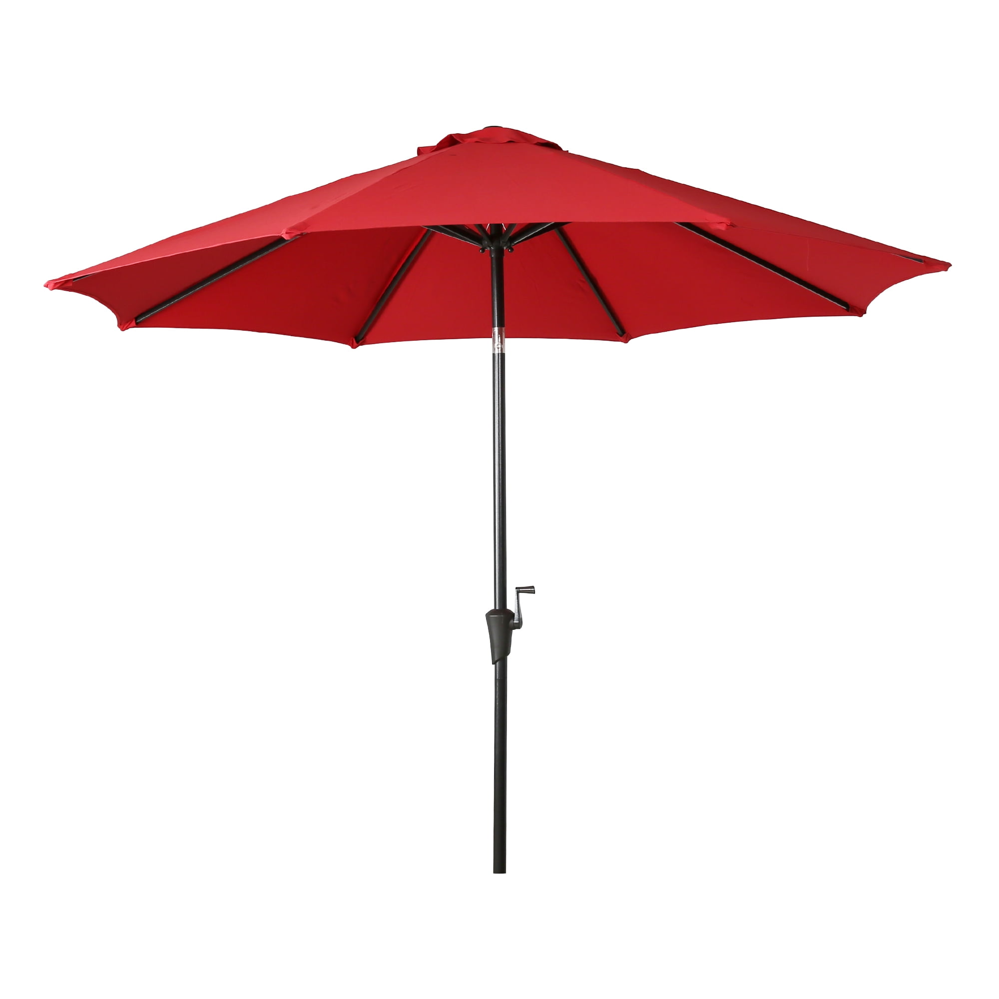 Iwicker 9Ft Sunbrella Patio Umbrella Outdoor Aluminum Market Umbrella with Crank and Push Button Tilt, Red