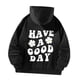 thumbnail image 5 of Sudadera con capucha para mujer y hombre, sudadera con capucha para compras, suave, para adolescentes, niñas, deportes, trabajo, moda, viaje, sudadera , negro, xxl, 5 of 10