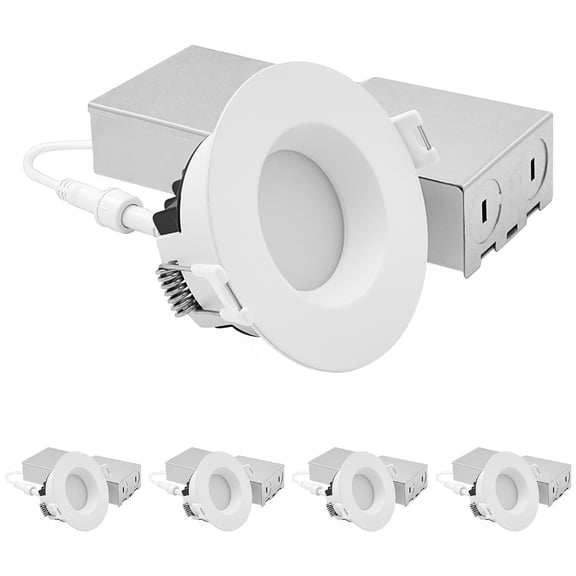 LUXRITE 3 In. LED Regressed Mini Panel Light, 5CCT, 9/12W, 750/1000LM, Dual Dimmable, 90 Beam, ETL Listed 4 Pack