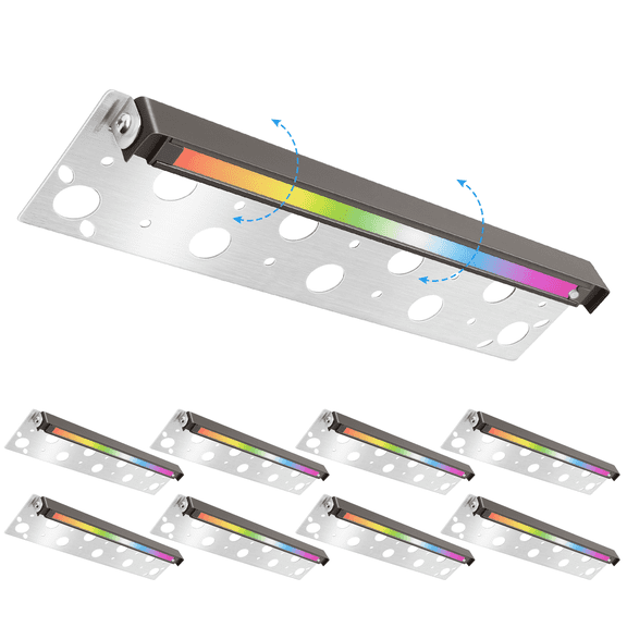 12 Inch 7W LED Hardscape Lighting,280LM RGB Color Changing Outdoor Step Lights,IP65 Waterproof 12V-24V Low Voltage Landscape Lights For Patio Walls Stairs,90CRI ×Pack with Connectors