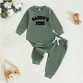 thumbnail image 2 of Splozh Baby Boy Clothes Ribbed Long Sleeve Romper Pants Set 0 3 6 9 12 Months Newborn Outfit Preemie Outfits Baby Boy,Green,3-6 Months, 2 of 5