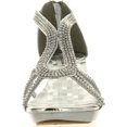 thumbnail image 3 of Delicacy Angel 36 Women Dress Sandals Rhinestone Platform Pumps Wedding Bridal Low Heel Shoes, 3 of 4