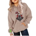 thumbnail image 5 of Mercatoo Girls Boys Santa Graphic Hoodie Long Sleeve Pullover Winter Warm Christmas Holiday Sweatshirt Tops Sweater with Pocket, 5 of 5