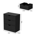 thumbnail image 5 of 3 Drawers Dresser with Fabric PU Drawer, Organizer Dresser with Wood Frame , Small Chest of Drawers for Closet, Living Room, Hallway, Bedroom Black, 5 of 9