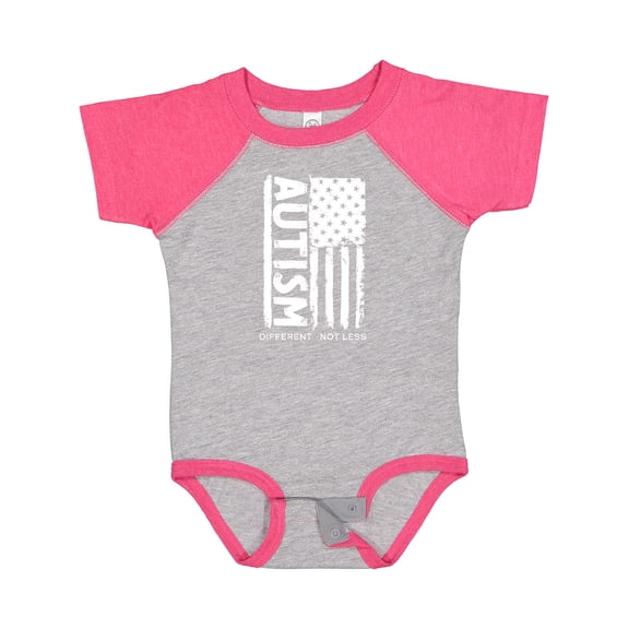 Inktastic Autism American Flag Different not Less Boys or Girls Baby Bodysuit