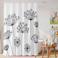 thumbnail image 6 of Shower Curtain Black Dandelion Shower Curtains for Bathroom Decor, Waterproof Polyester Shower Curtain Set with Hooks, Small Stall Size 36" x 72" White, 6 of 9