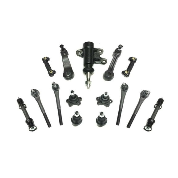 15 Pieces Tie Rod Linkages Pitman Idler Arm Assembly Sway Bar Links Upper Lower Ball Joints Adjusting Sleeves Kit for 2WD Models with Independent Front Suspension