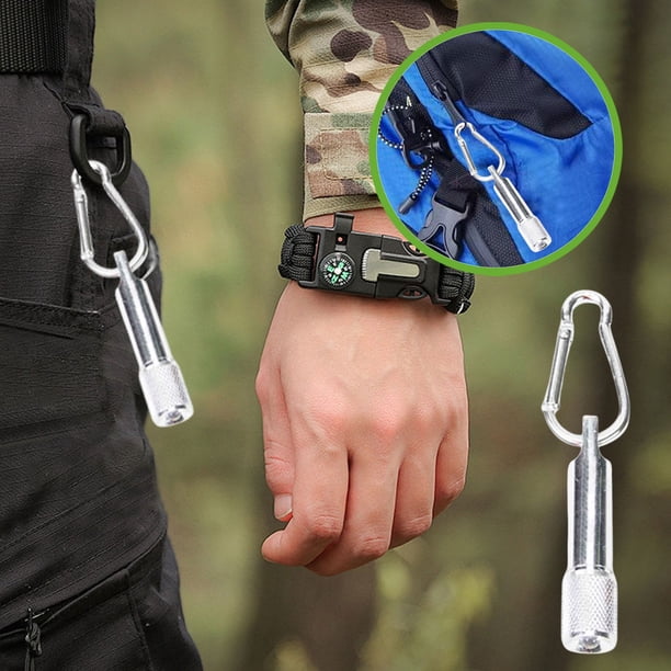 Mini linterna LED de aleación de aluminio Luz fuerte | Llavero portátil Luz para senderismo al aire libre, campamento, uso doméstico de emergencia | Ligero 16 g | 6.5x3cm | Azul | 4 pilas LR4