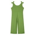 thumbnail image 4 of Girls' Jumpsuits Rompers Green Overalls with Side Pockets Summer Clothes for Teens Girls Jumpsuits Size 9-10 Years Girls Fashion, 4 of 6