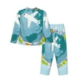 thumbnail image 2 of Uemuo Dreaming Travel Pattern Womens Pajama Sets,PJ Set for Women,Pajamas for Women Logo,Long Sleeve Pajama Set for Women,Soft Long Sleeve Top With Pants-Small, 2 of 9