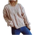 thumbnail image 1 of Moda mujer Casual cuello en V manga larga otoño suéter blusa Pullver Tops Pompotops hdfakjf11714, 1 of 6