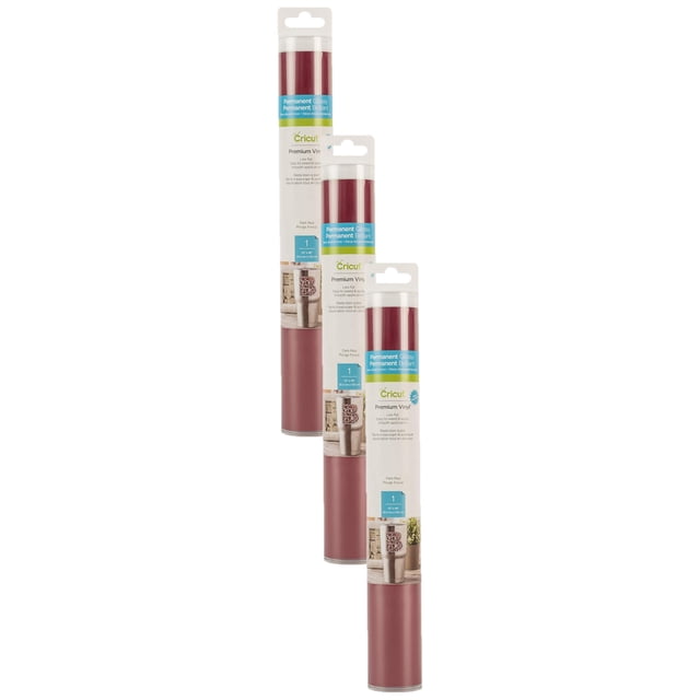 Vinilo Cricut Premium Permanente Rojo Oscuro Paquete de 3 Rollos de 1.2 m