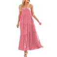 thumbnail image 4 of Ashirexll Summer Dresses, Long Dresses for Women, Summer Casual Loose Dress Strap Beach Long Maxi Summer Dresses for Women Pink XL, 4 of 7