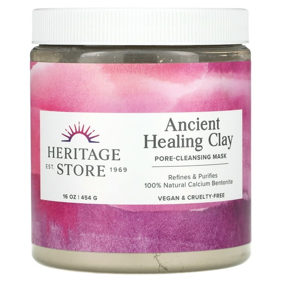 Heritage Store Ancient Healing Clay Pore-Cleansing Mask | Refines & Purifies with 100% Natural Calcium Bentonite