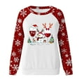 thumbnail image 5 of Meichang Chandail en Molleton Col Rond pour Femmes Chandail en Molleton Graphique de Noël Manches Longues Raglan Chandail Mignon Vacances de Noël, 5 of 5