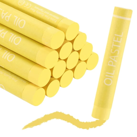Uxcell Soft Oil Pastels, Oil Pastel Crayons Vibrant Color Blendable Art Supplies for Painting Drawing Blending Painting Artists Beginners Professional(Lemon Yellow, Pack of 36)