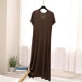 thumbnail image 7 of Summer Nightgowns for Women Casual V Neck Maxi Nightgown Short Sleeve Soft Loose Fitting Sleep Dress for Daily Home Loungewear Coffee L, 7 of 7