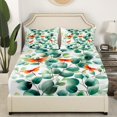 thumbnail image 3 of YST Ensemble de Draps de Lit Simple à Feuilles Vertes d'Eucalyptus, Ensemble de Literie à Feuilles de Plantes Botaniques pour Enfants Adultes, Draps Colorés Dragonfly Style Rustique Campagnard Ensemble de Draps-Housses 3 Pcs, 3 of 6