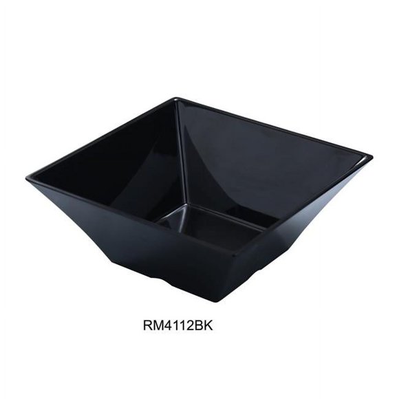 Yanco RM-4112BK Rome Square Bowl, Black - 8 qt. - Pack of 6