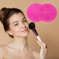thumbnail image 5 of Unique Bargains Double Circle Shape Makeup Sponge Brush Cleaner 1 Pc Rose Red, 5 of 5