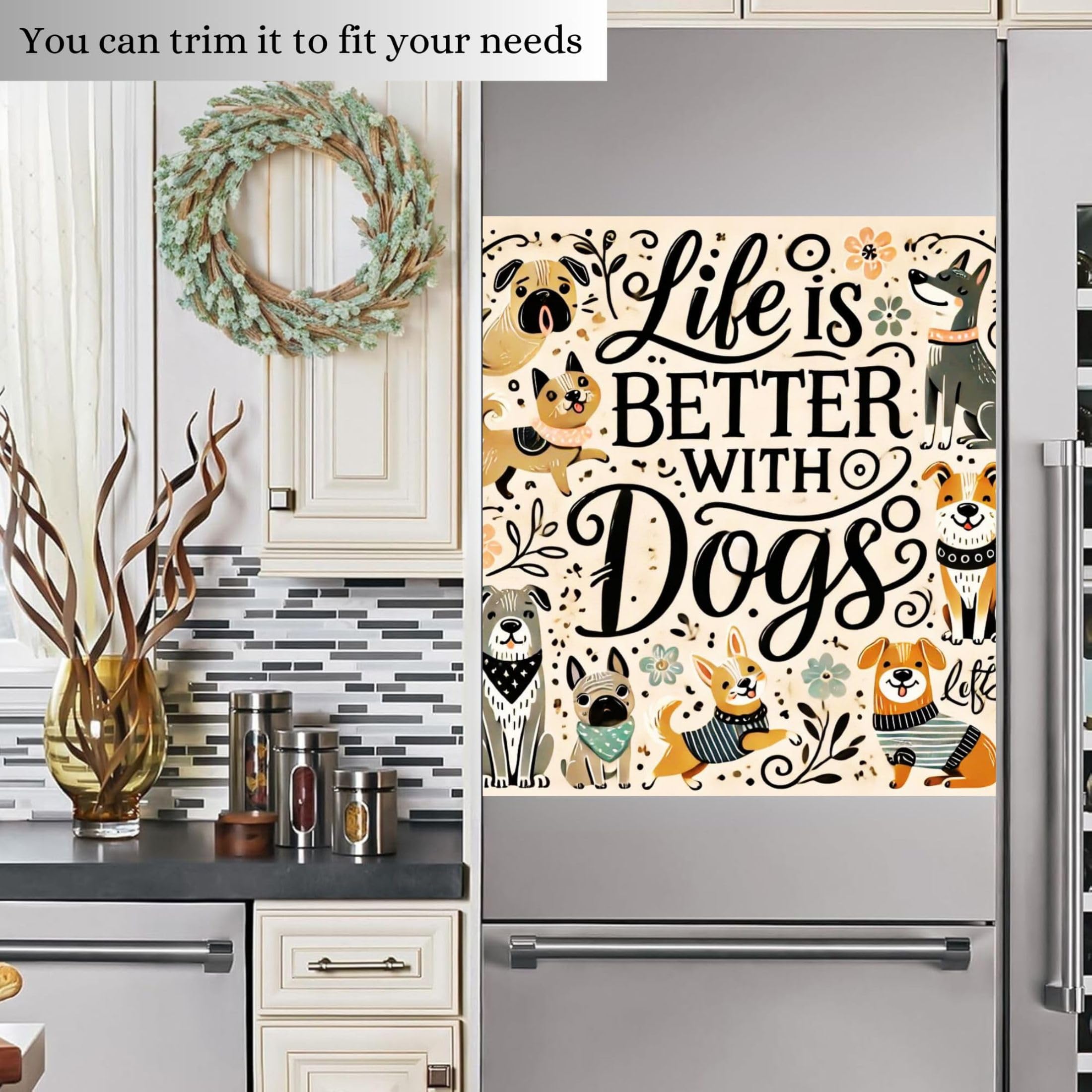 Springtime Aesthetic Magnetic Dishwasher Cover – Decorative Reusable Decal for Washer, Fridge, and Cabinet Doors, Stylish Washing Machine Panel Cover for Kitchen Appliances (23x26 in)