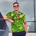 thumbnail image 4 of Gukieu Cactus And Succulents Print Men's Quick-drying POLO Shirt, Button-down Summer T-shirt, Suitable for Work and Outdoor Activities-4X-Large, 4 of 6