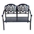 thumbnail image 3 of Hi-Line Gift Ltd 78662-BK Midnight Oasis- Black Cast Aluminium Garden Bench with Easy Assembly, 3 of 4